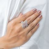 Celestial Sweep Cocktail Diamond Ring 9K Rose Gold