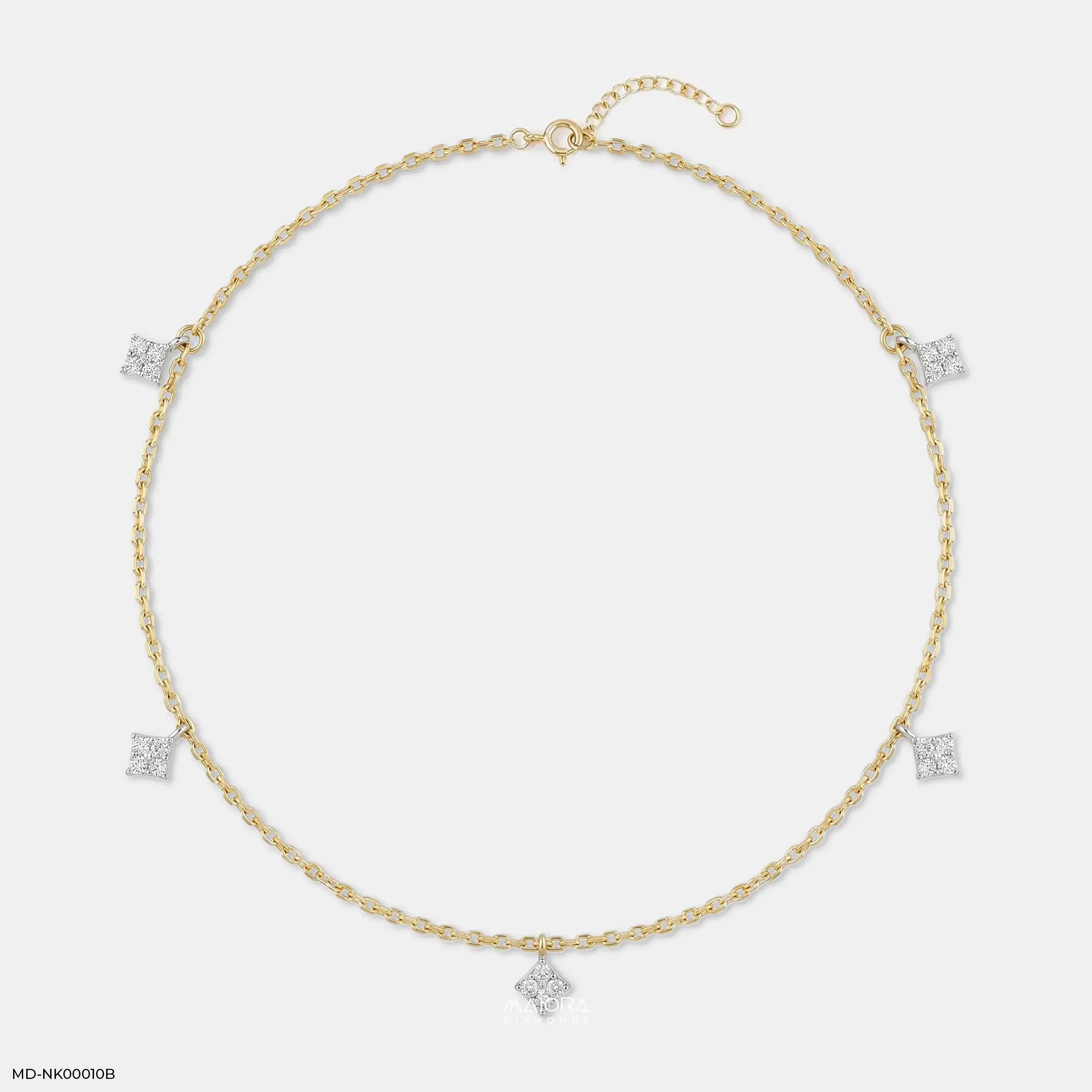 Geometric Quad Charm Diamond Necklace