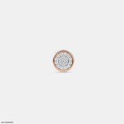 Circle Crystal Diamond Mens Stud Earring 9K Rose Gold
