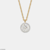 1.65 Carat Circlet Round Lab Diamond Solitaire Pendant in 14K Yellow Gold