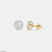 2.35 Carat Round Orbital Solitaire Stud Diamond Earrings