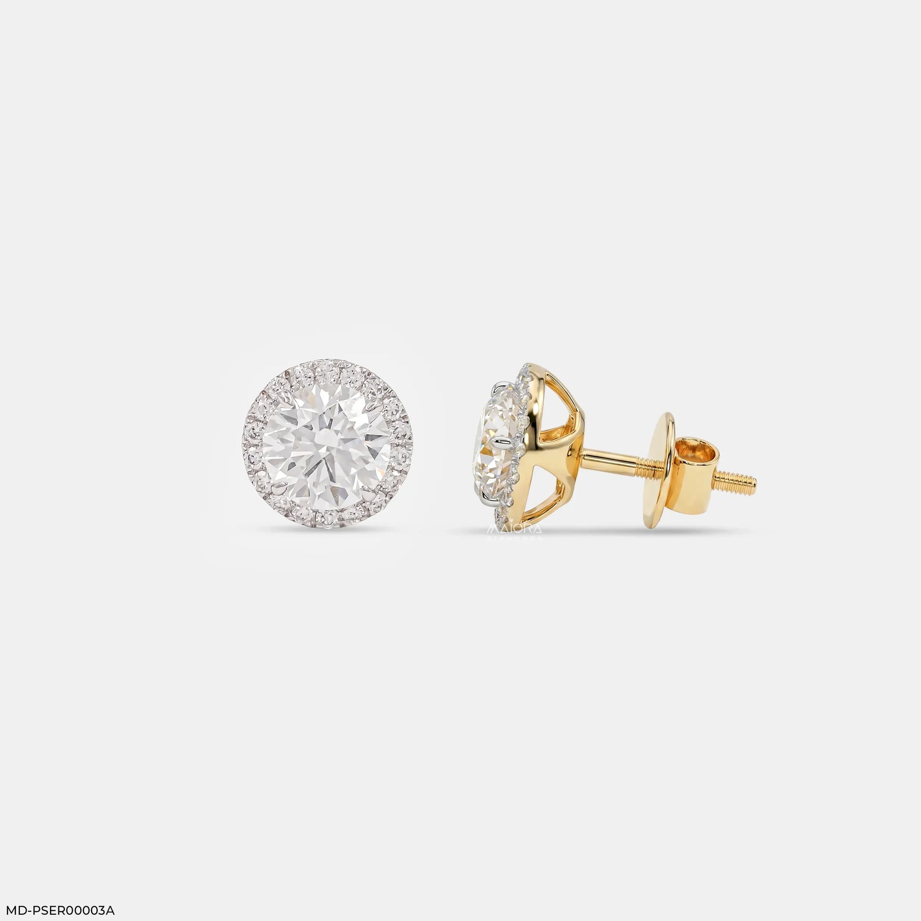 2.35 Carat Round Orbital Solitaire Stud Diamond Earrings