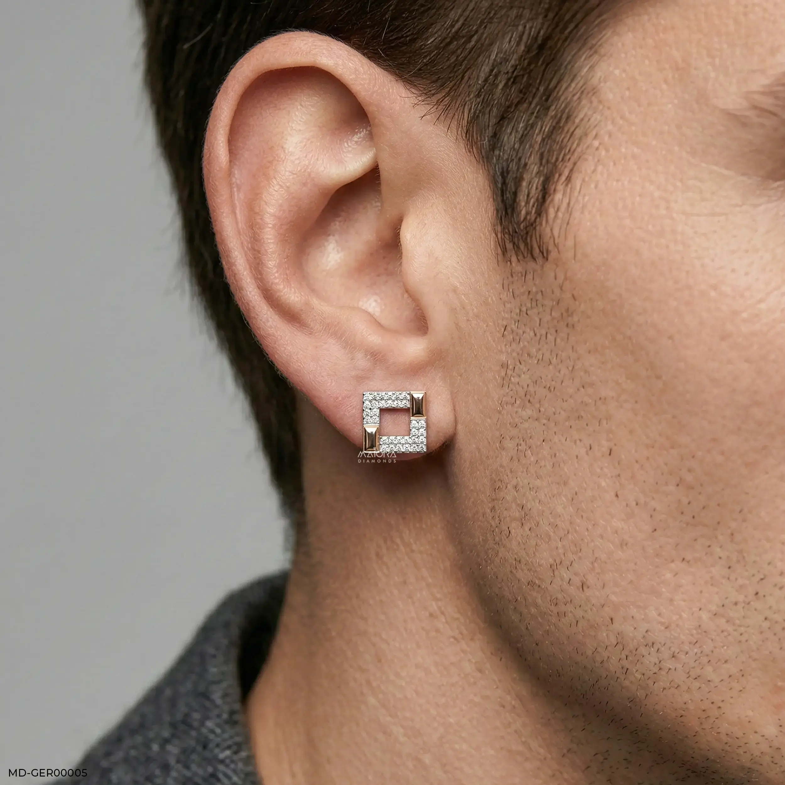 Cohesion Diamond Mens Stud Earring