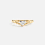 V liner Solitaire Heart Vanki Diamond Ring 9K Yellow Gold