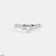 Dazzling Blue Arc Vanki Diamond Ring 14K White Gold