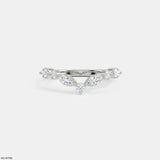 Dazzling Blue Arc Diamond Ring 9K White Gold
