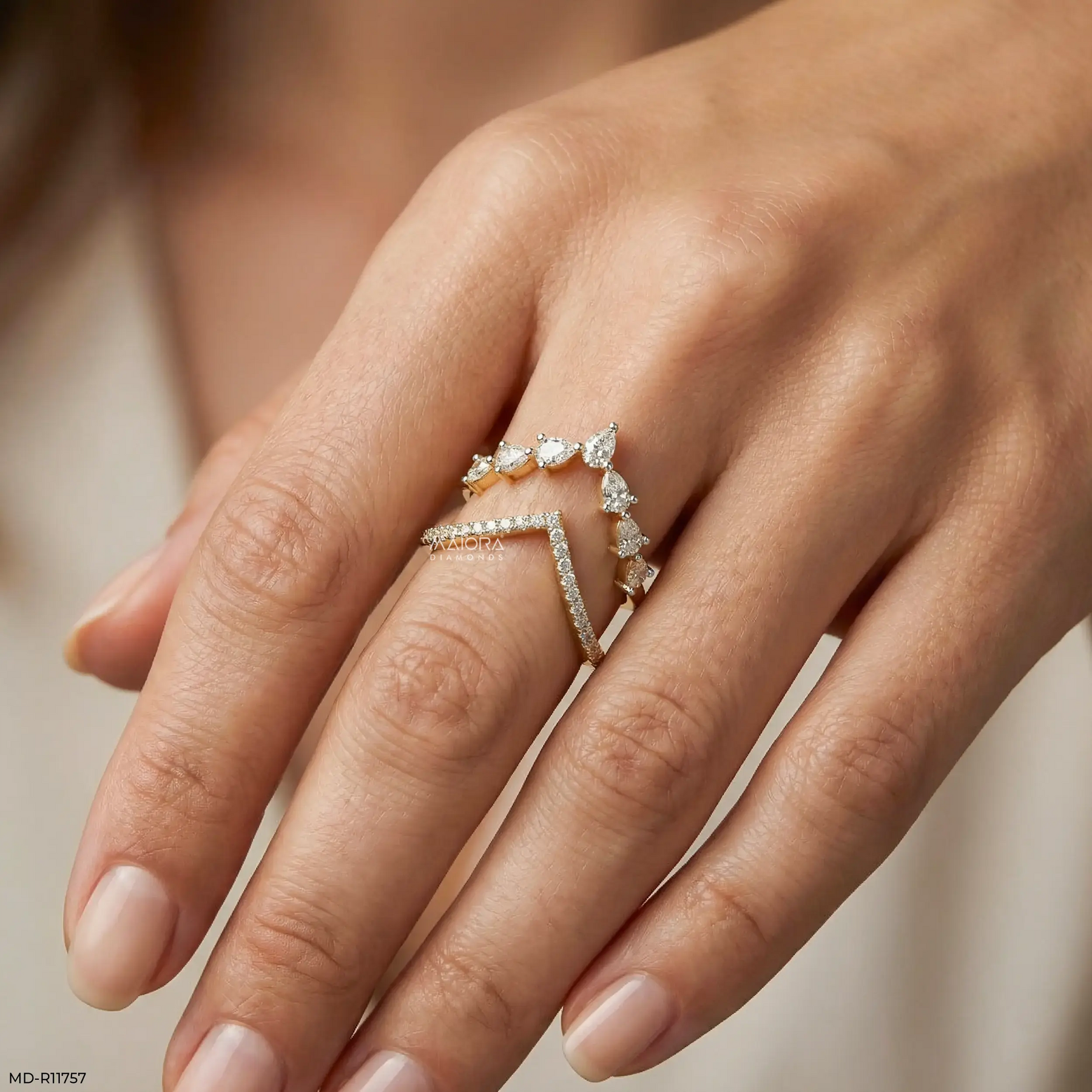 Divergent Liner Vanki Diamond Ring Platinum 950