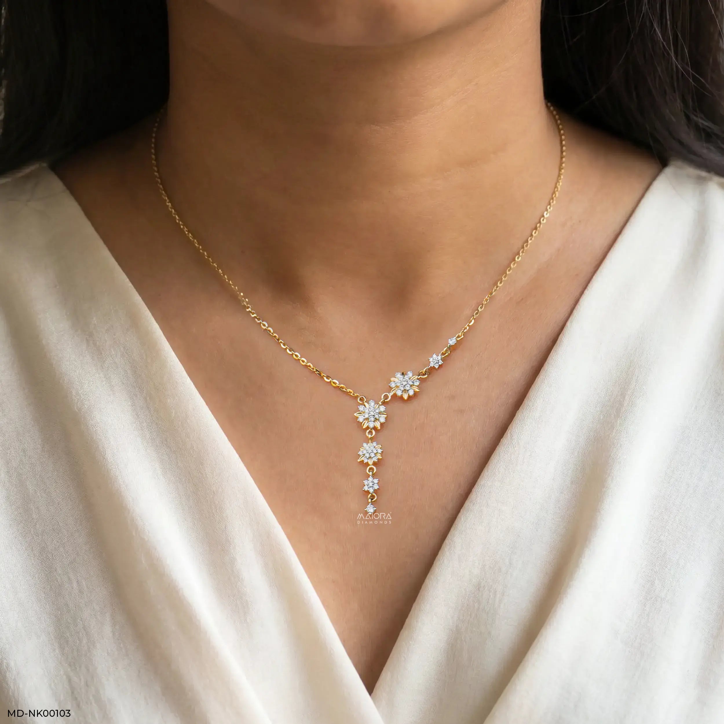 0.50 Carat Drop Lab Diamond Necklace 9K Yellow Gold