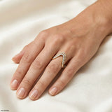 Dual Tone Phoenix Diamond Ring 9K Yellow Gold