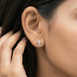 Elara Gold Rosette Diamond Earrings 9K Yellow Gold