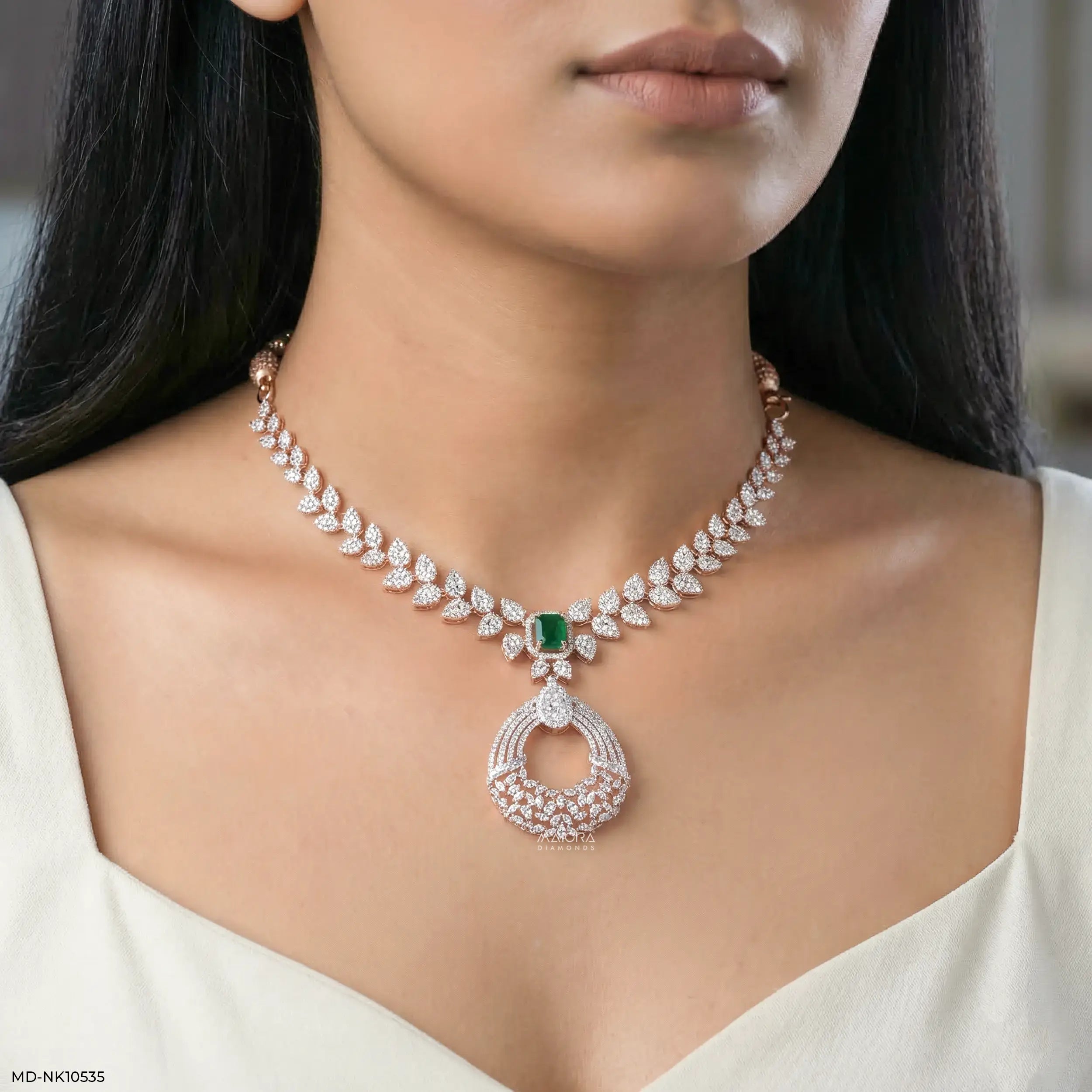 Elysian Petals Diamond Necklace 9K Yellow Gold