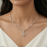 Ethereal Leafy Diamond Necklace 9K White Gold