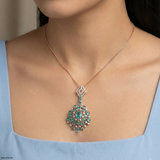 Frozen Blue Drop Diamond Pendant 9K Rose Gold