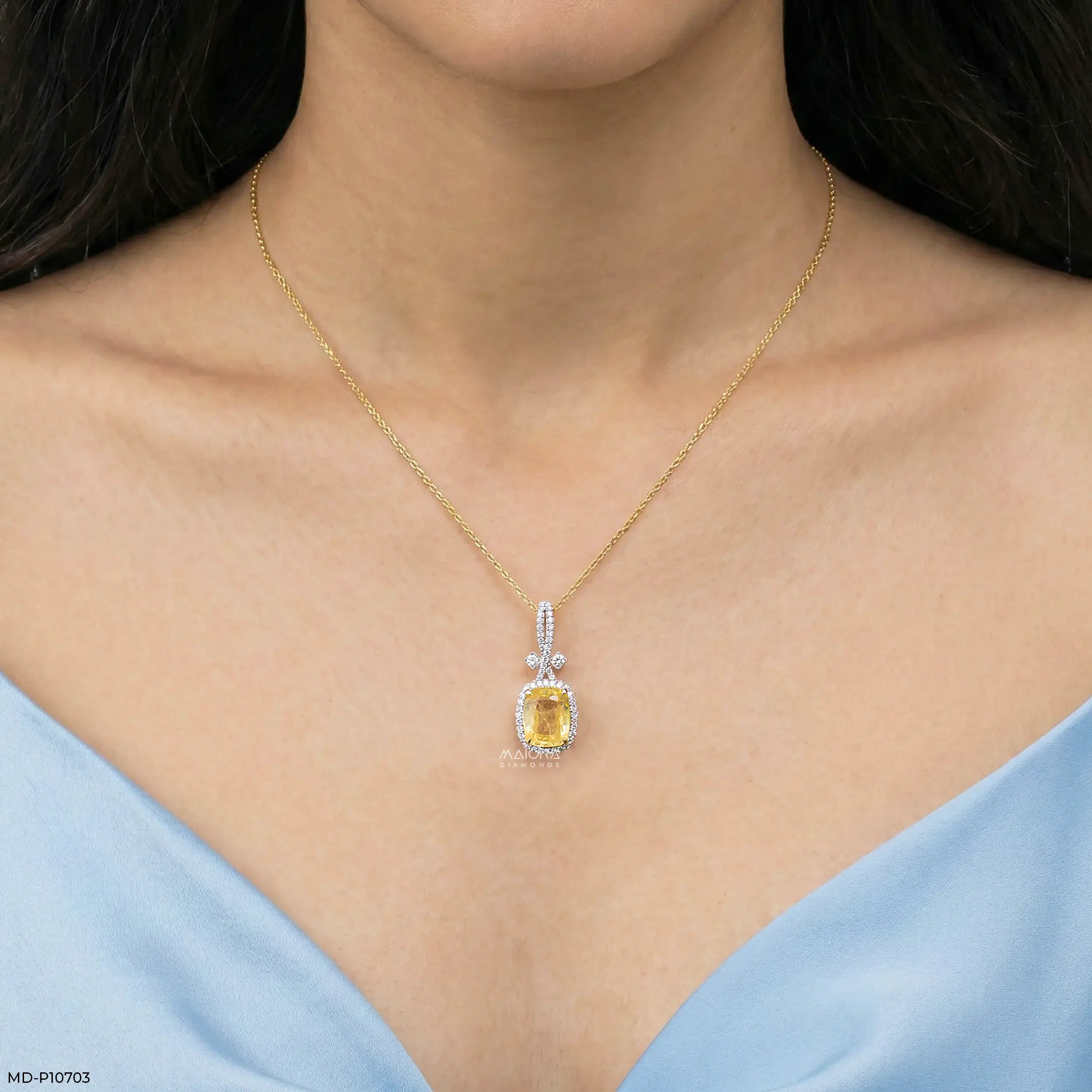Golden Radiance Diamond Pendant