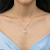 Golden Radiance Diamond Pendant 9K Rose Gold