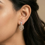 1.55 Carat Gilded Lab Diamond Cage Earrings 9K Yellow Gold