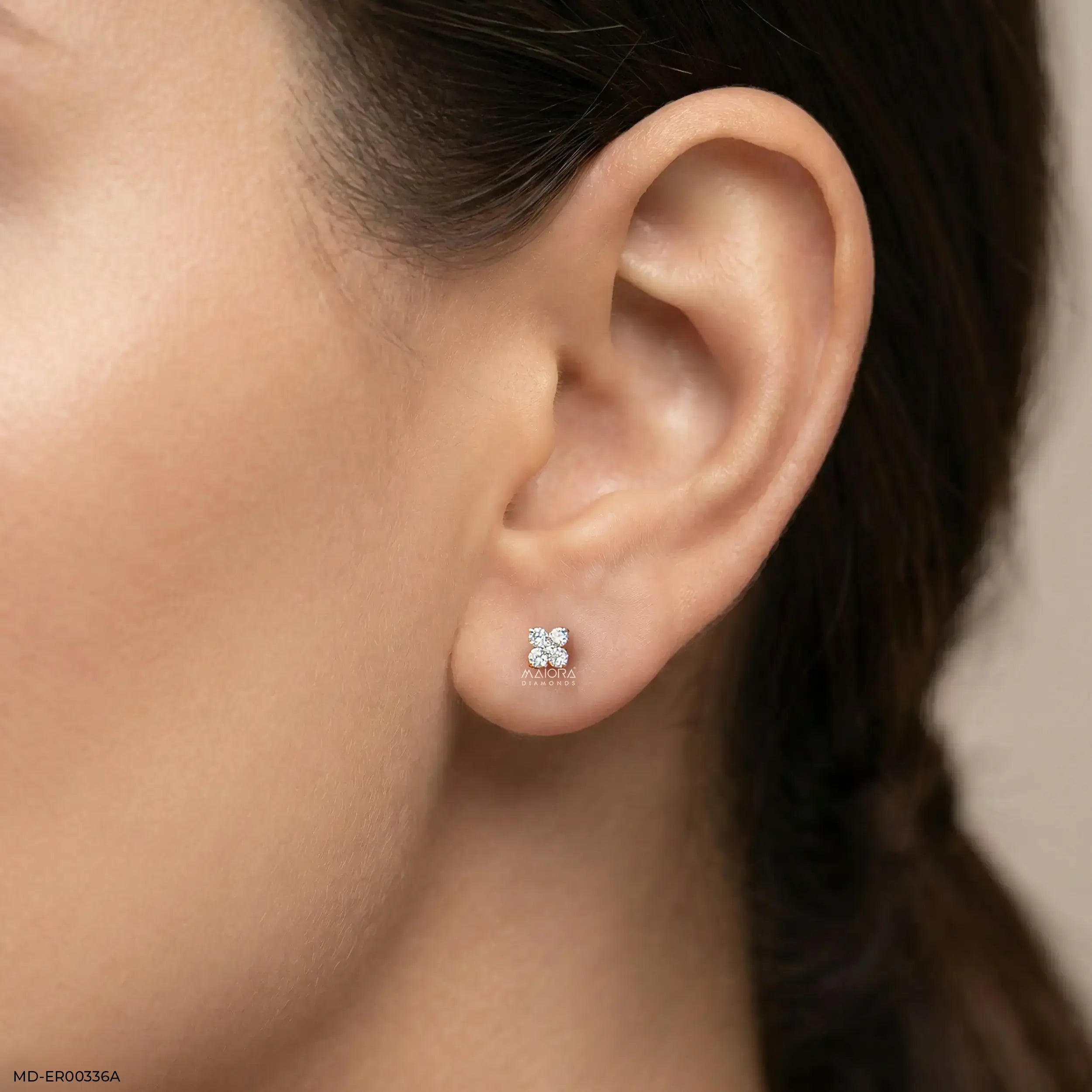 0.20 Carat Glowing Quad Stud Lab Diamond Earrings