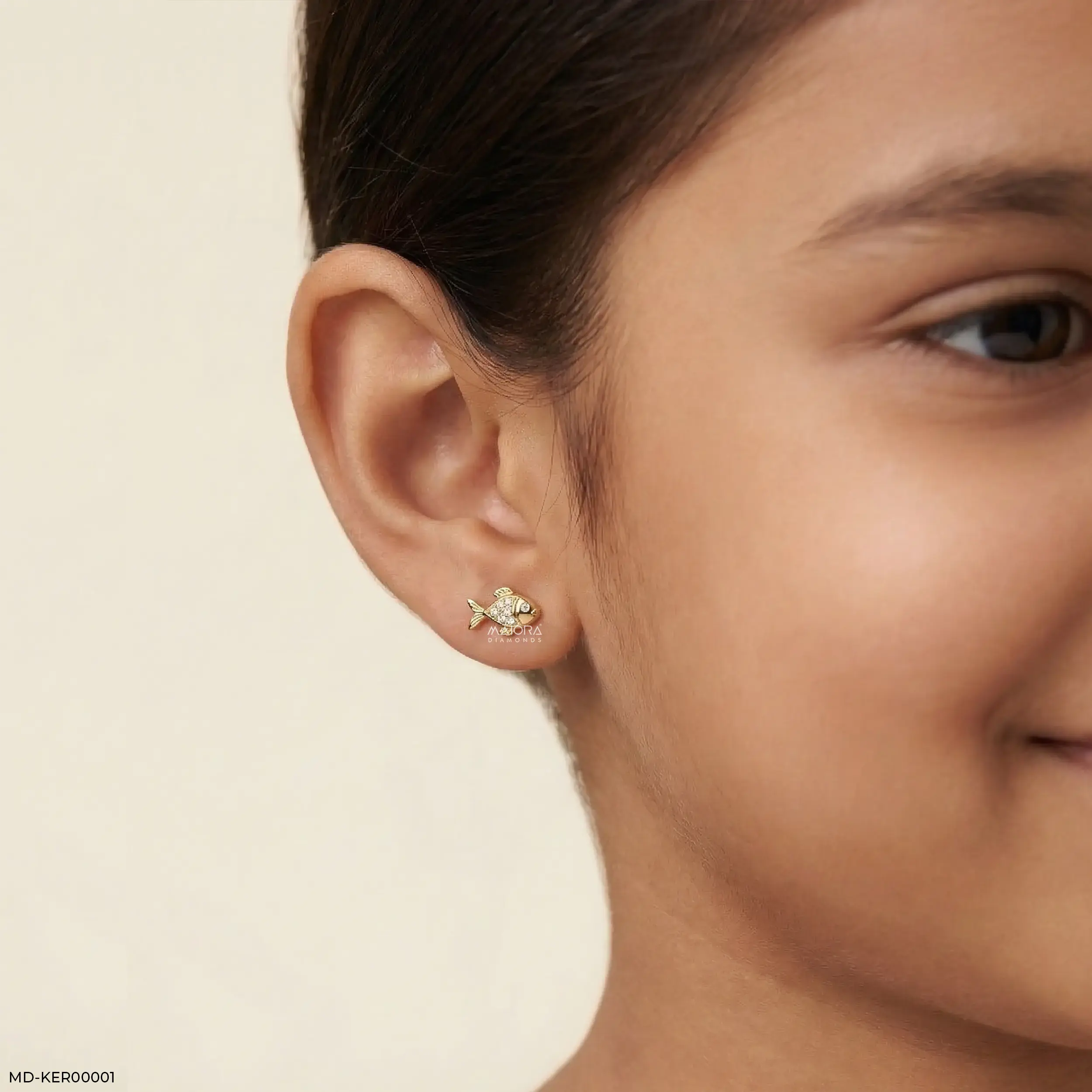 Golden Guppies Kids Diamond Earrings