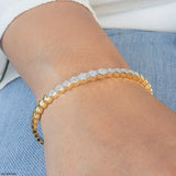 Golden Hexa Liner Diamond Bracelet 9K Yellow Gold