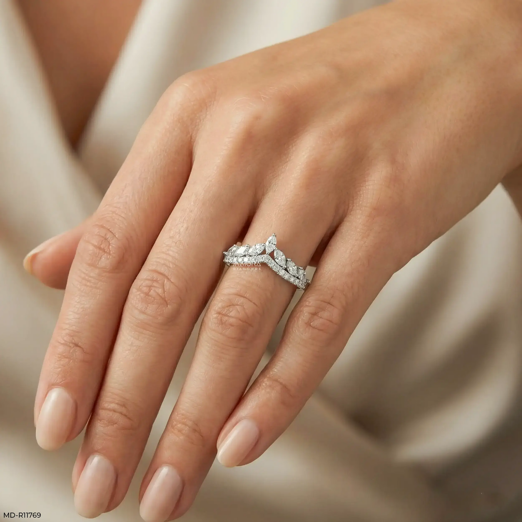 Grace Tiara Diamond Ring  9K White Gold