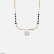 Graceful Twirl Halo Diamond Mangalsutra 9K Yellow Gold