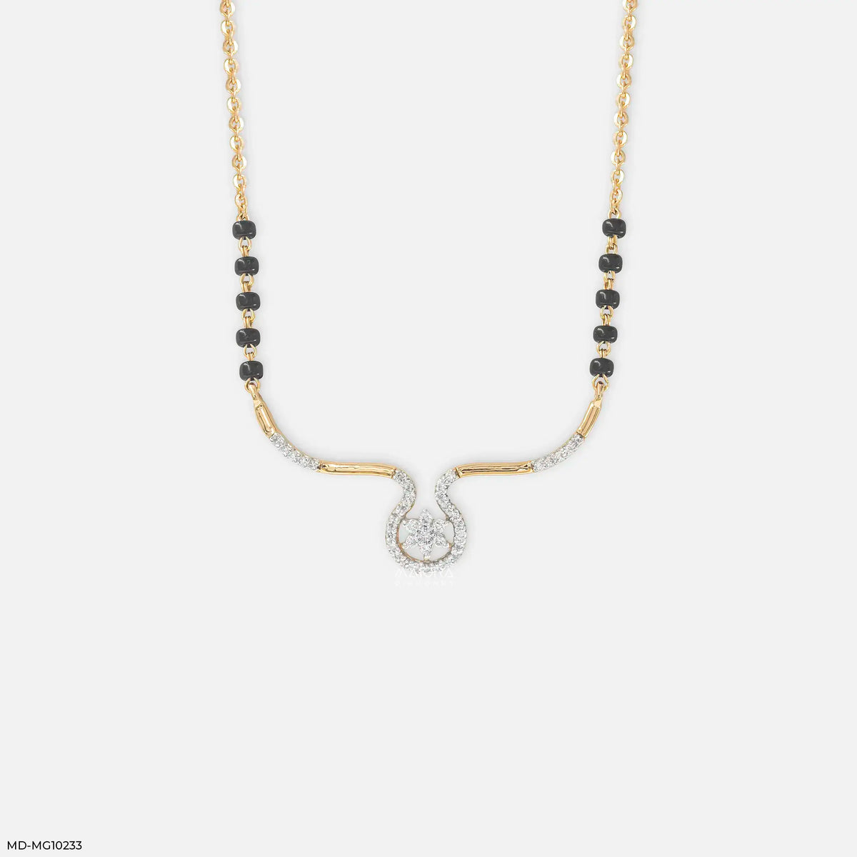 Graceful Twirl Halo Diamond Mangalsutra