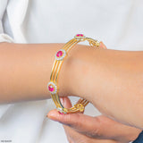 Halo Radiance Ruby Diamond Bangle 18K White Gold