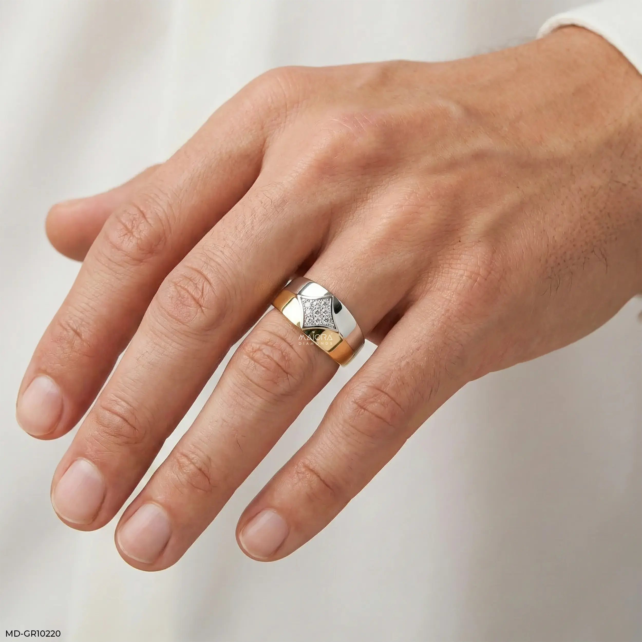 Imperial Fusion Mens Diamond Ring 9K Yellow Gold
