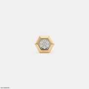 Imperial Hexa Diamond Mens Stud Earring 9K Yellow Gold