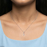 0.12 Carat Infinity Swirl Solitaire Lab Diamond Pendant Without Chain 14K White Gold