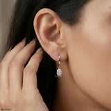 Lumina Oval Solitaire Gold Earrings 9K White Gold