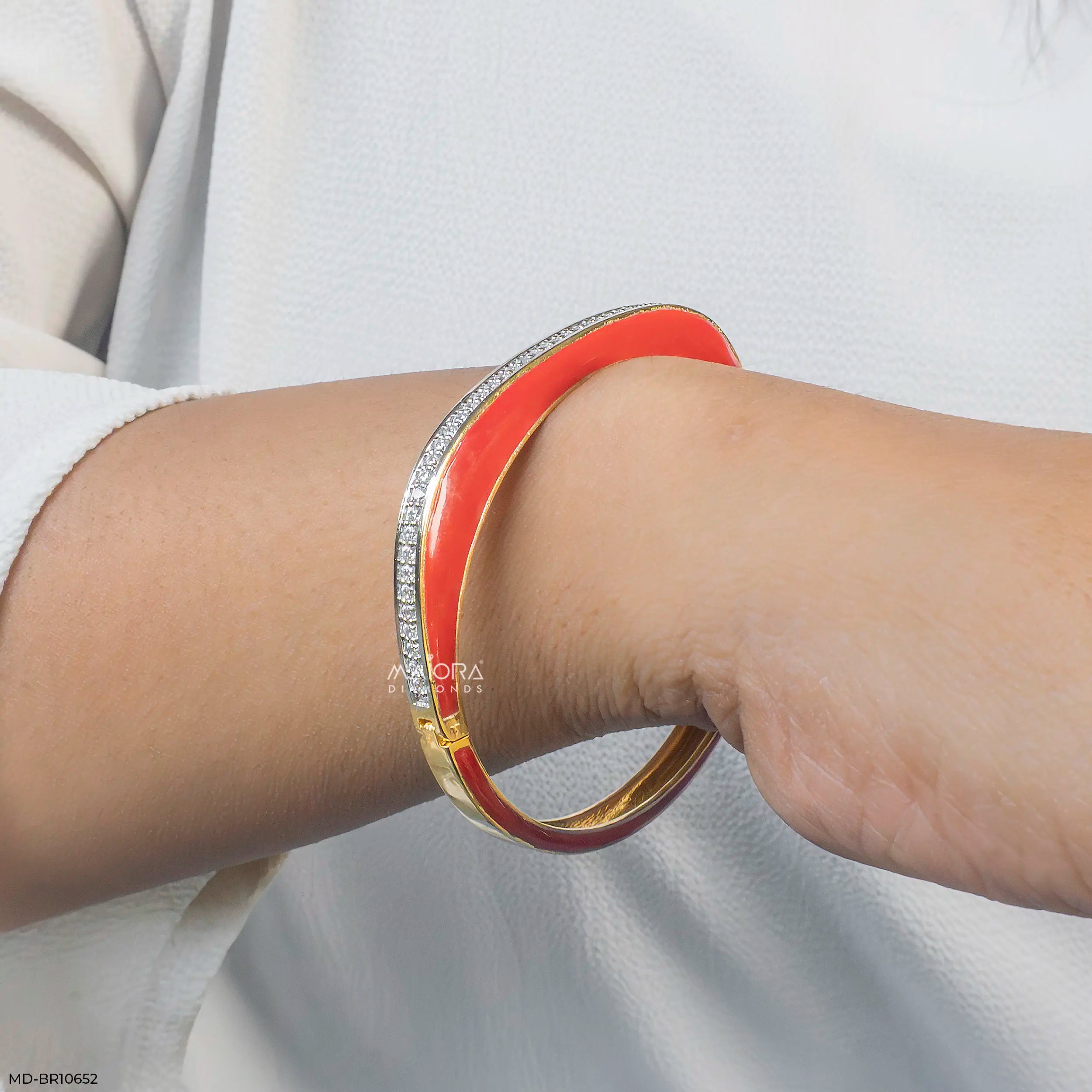 Luminous Light Diamond Kada Bracelet 9K Yellow Gold