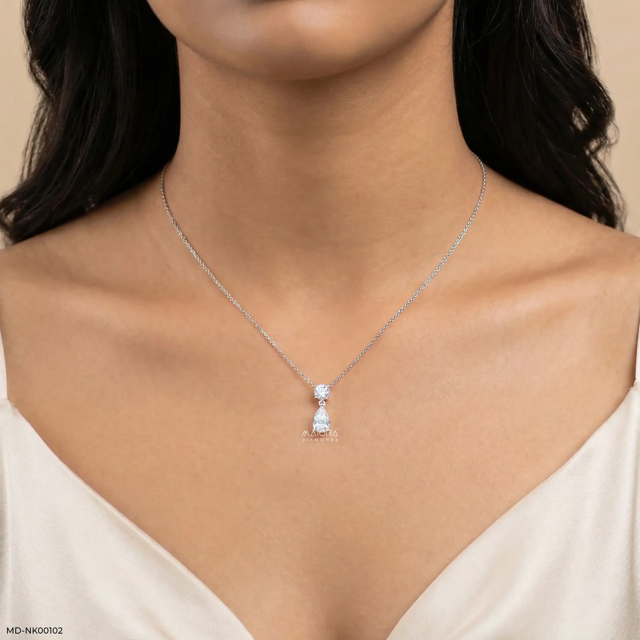 1.55 Carat Luxury Roupear Solitaire Lab Diamond Necklace