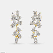 2.5 Carat Diamond Duet Lab Diamond Earrings 14K Yellow Gold