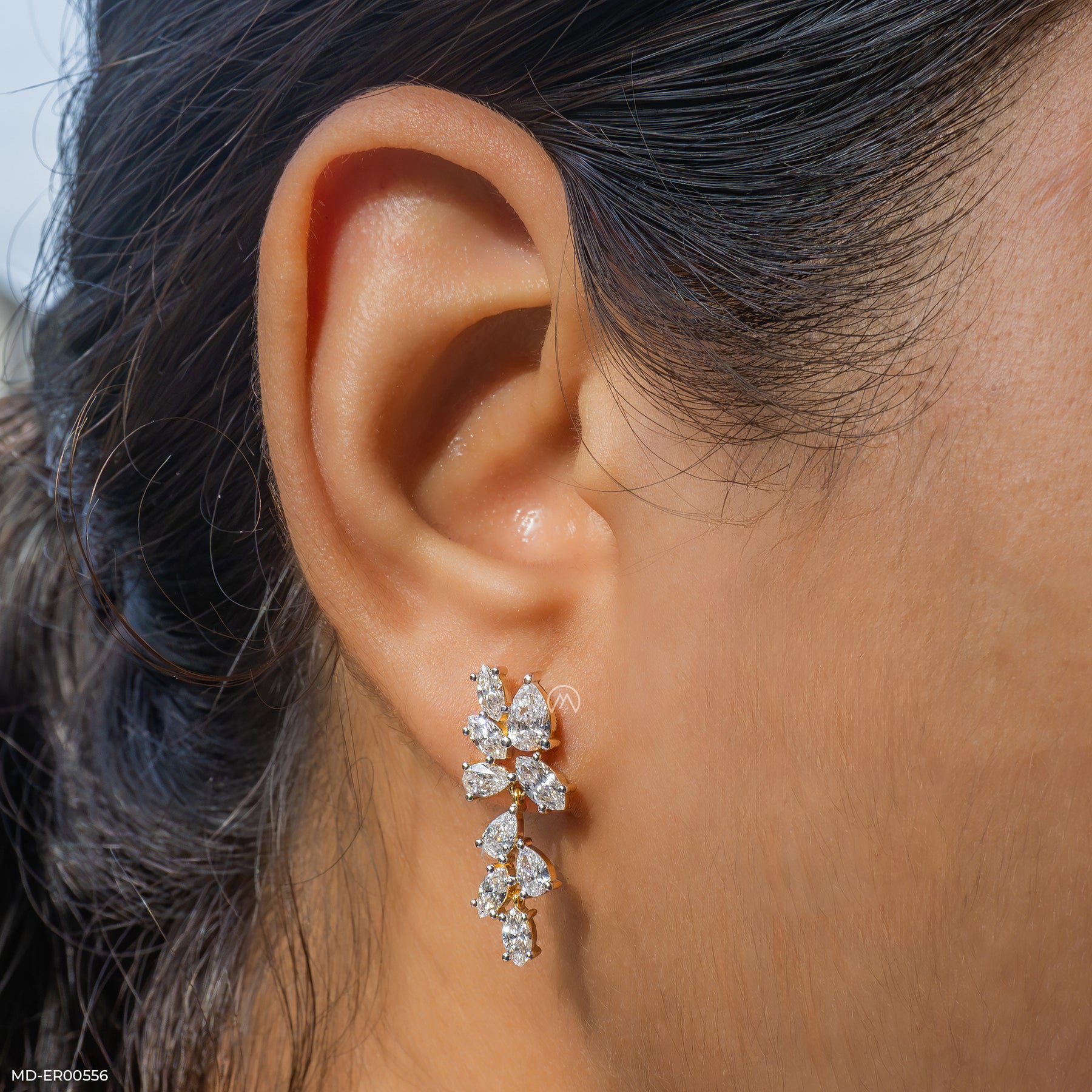 2.5 Carat Diamond Duet Lab Diamond Earrings 14K Yellow Gold