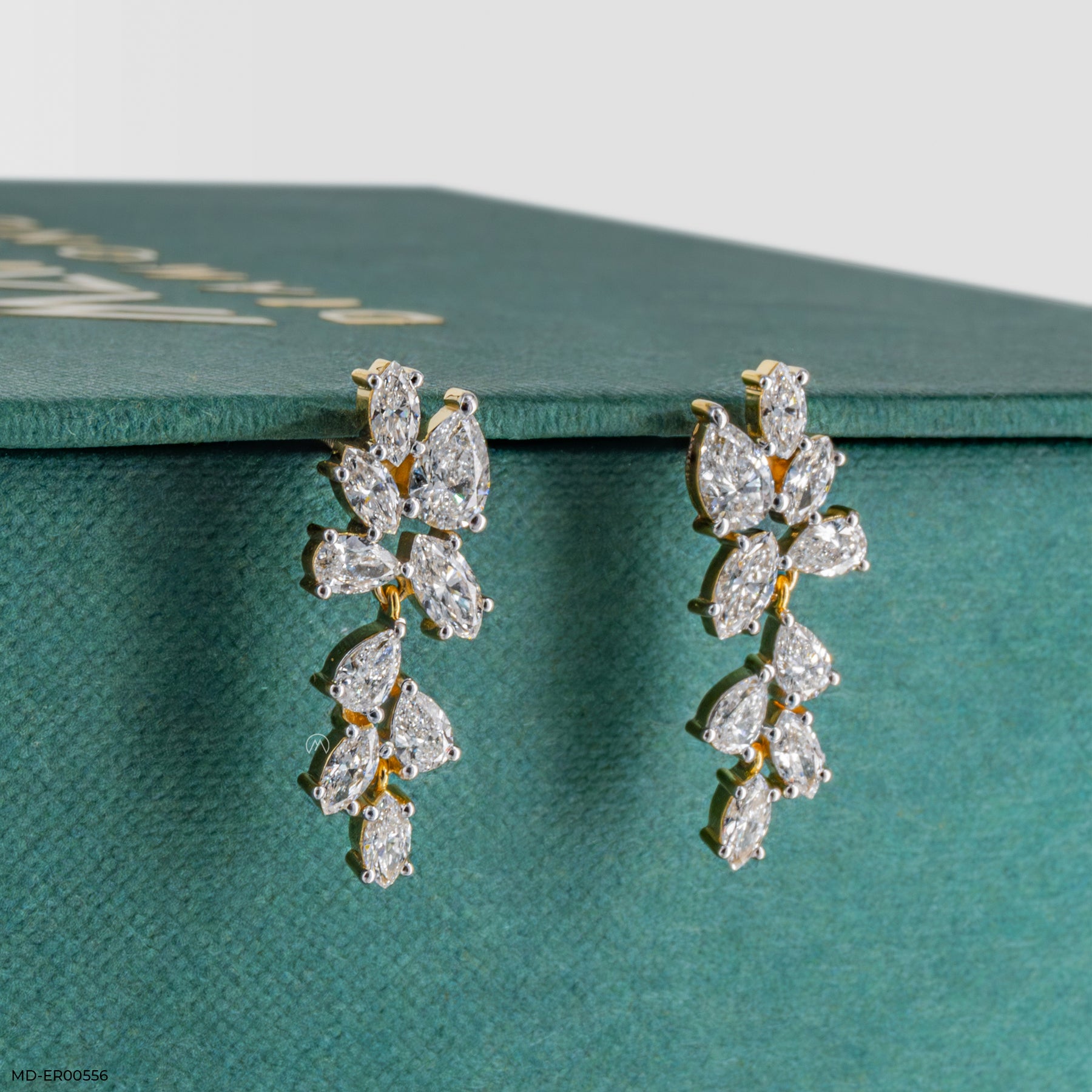 2.5 Carat Diamond Duet Lab Diamond Earrings 14K Yellow Gold