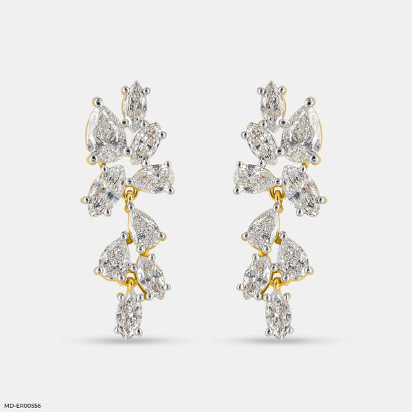 Diamond Duet Diamond Earrings 14K Yellow Gold