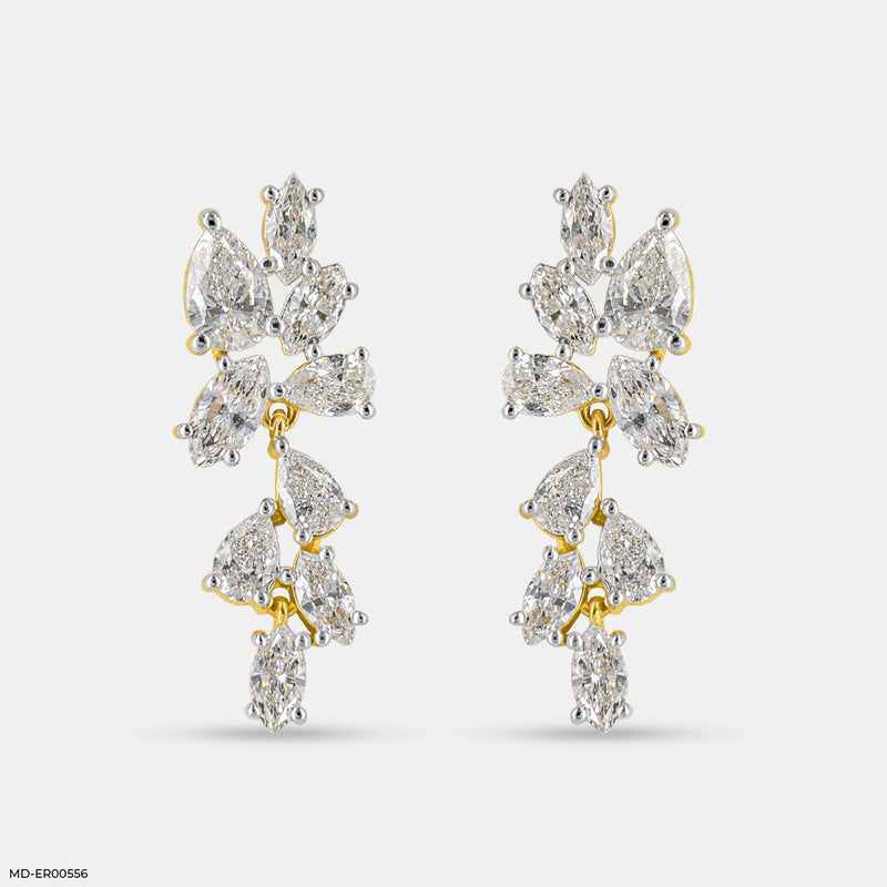 Diamond Duet Diamond Earrings 14K White Gold