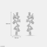 2.5 Carat Diamond Duet Lab Diamond Earrings 14K Yellow Gold