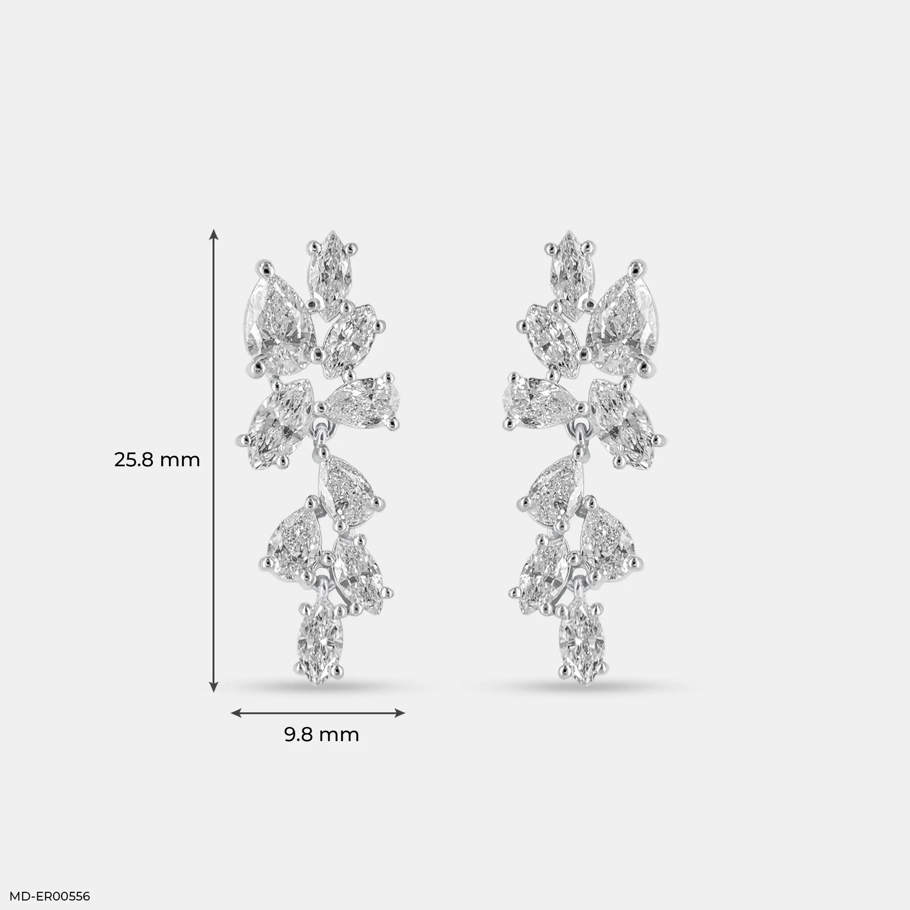 2.5 Carat Diamond Duet Lab Diamond Earrings 14K Yellow Gold