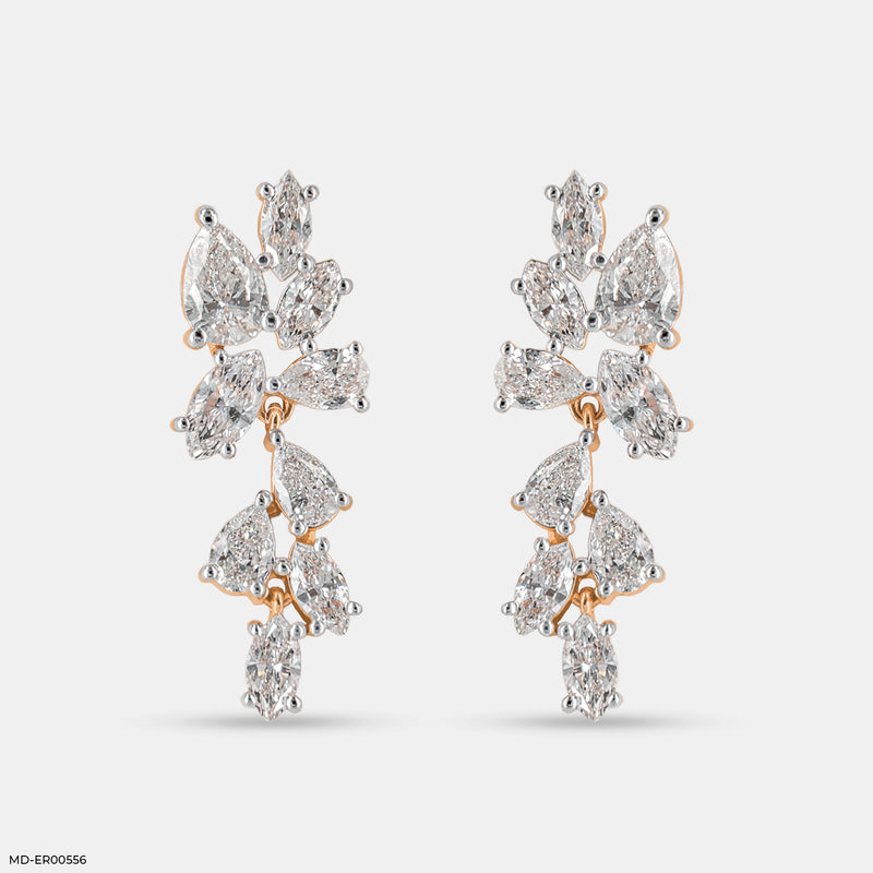 Diamond Duet Diamond Earrings 14K White Gold