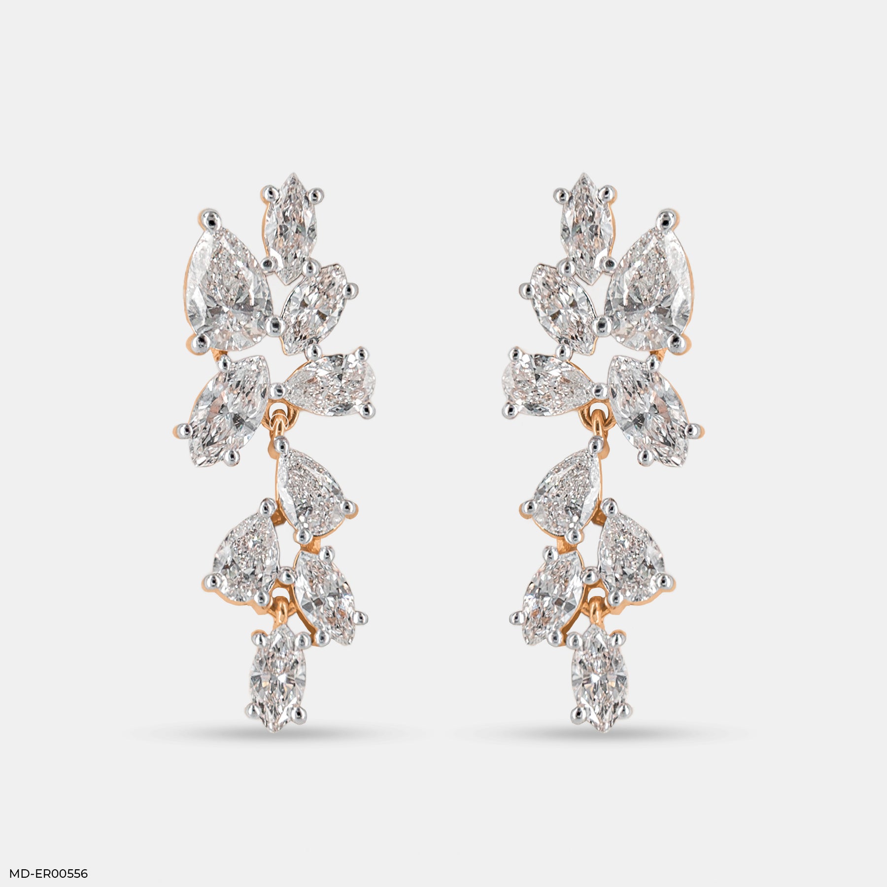 2.5 Carat Diamond Duet Lab Diamond Earrings 14K Yellow Gold