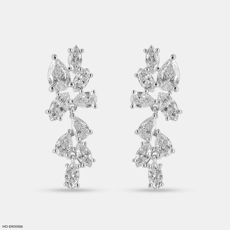 Diamond Duet Diamond Earrings 14K White Gold