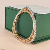 7 Cent Round Dazzle Diamond Trine Bangle 14K White Gold