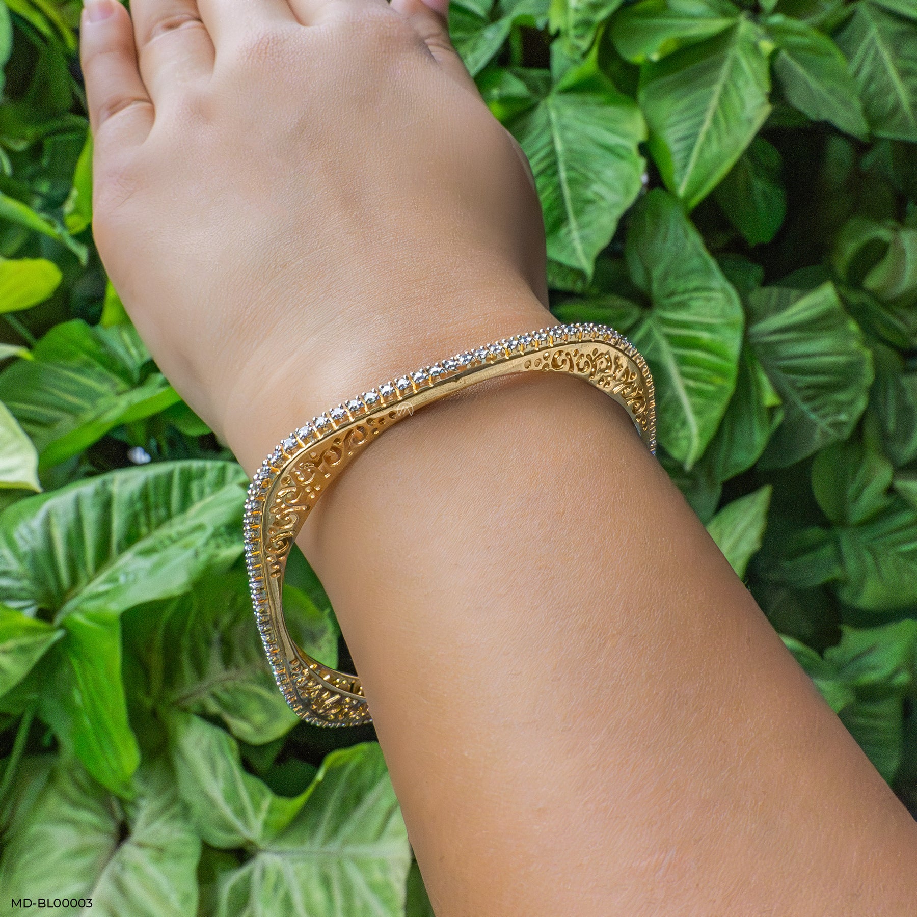 Orthogonal Diamond Bangle 14K Rose Gold