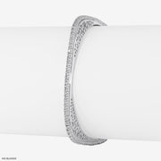 2 Cent Single Line Orthogonal Round Bangle 18K White Gold
