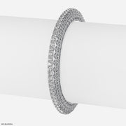 15 Cent Solitaire Single Line Spark Bangle 14K White Gold