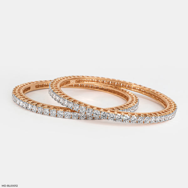 Petal Pave Bangle 18K Rose Gold