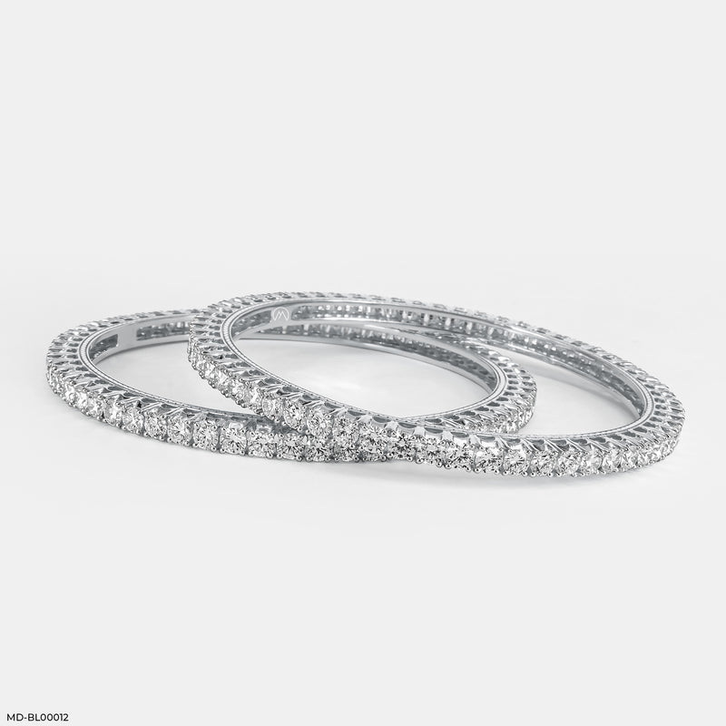 Petal Pave Bangle 18K Yellow Gold