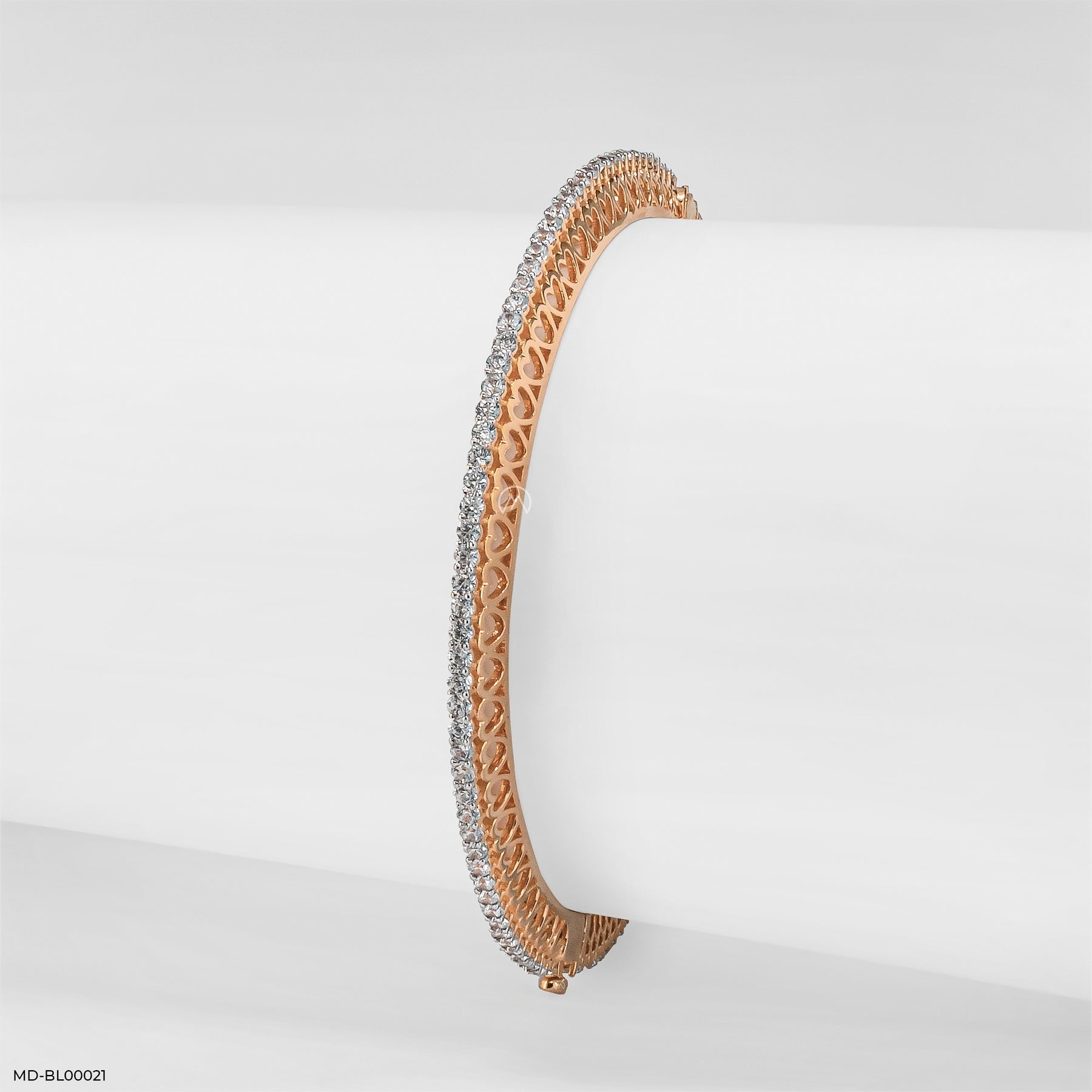 2 Cent Single Line Classic Round Bangle 14K Rose Gold